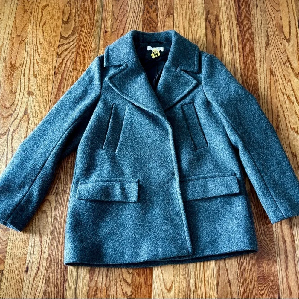 H&M Women’s Double Breasted Gray Pea Coat - Size 0 - EUC